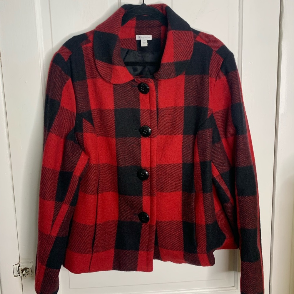 Relativity Buffalo Plaid Button Up Jacket